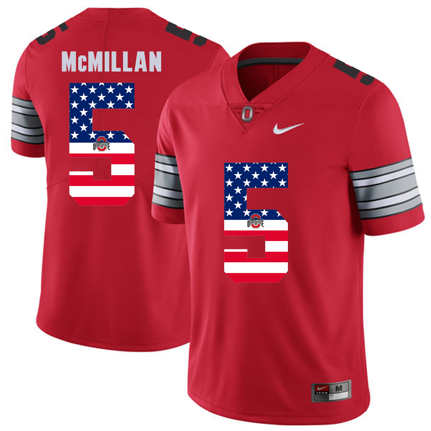 Men Ohio State 5 Mcmillan Red Flag Customized NCAA Jerseys